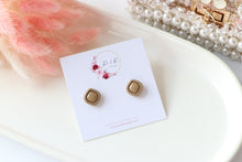 Load image into Gallery viewer, Tear Drop Studs Latte Earrings
