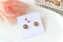 Load image into Gallery viewer, Round Drop Studs Latte Earrings
