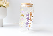Load image into Gallery viewer, Coffee Theme Glass Coffee Cup With Bamboo Lid And Glass Straw
