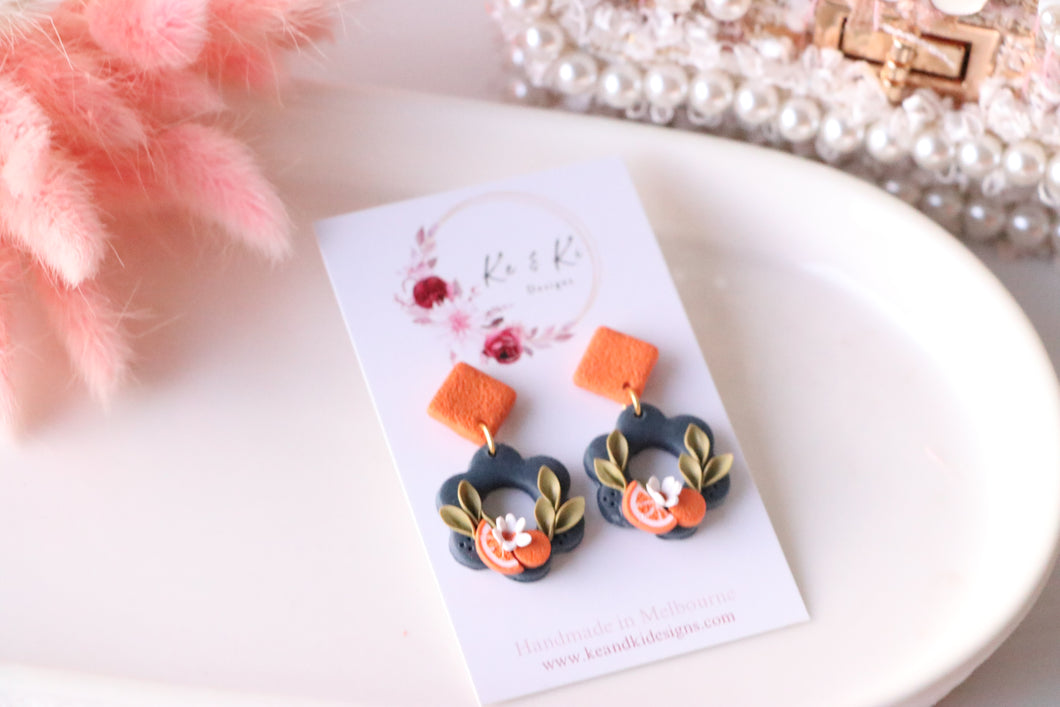 Orange Slice Earrings Style 2