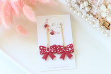 Load image into Gallery viewer, Dotted Bow Dangle Earrings – Handmade Cute Statement Earrings for Women
