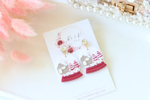 Load image into Gallery viewer, Snow Globe Christmas Earrings – Handmade Holiday Dangle Earrings for Women
