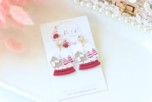 Load image into Gallery viewer, Snow Globe Christmas Earrings – Handmade Holiday Dangle Earrings for Women

