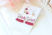 Load image into Gallery viewer, Snow Globe Christmas Earrings – Handmade Holiday Dangle Earrings for Women

