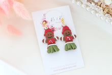 Load image into Gallery viewer, Gingerbread Earrings – Handmade Festive Christmas Dangle Earrings for Women
