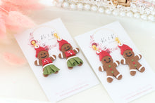 Load image into Gallery viewer, Gingerbread Earrings – Handmade Festive Christmas Dangle Earrings for Women
