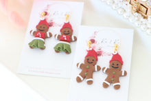 Load image into Gallery viewer, Gingerbread Earrings – Handmade Festive Christmas Dangle Earrings for Women
