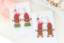 Load image into Gallery viewer, Gingerbread Earrings – Handmade Festive Christmas Dangle Earrings for Women
