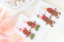 Load image into Gallery viewer, Gingerbread Earrings – Handmade Festive Christmas Dangle Earrings for Women
