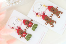 Load image into Gallery viewer, Gingerbread Earrings – Handmade Festive Christmas Dangle Earrings for Women
