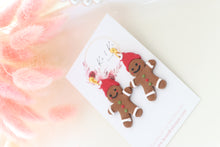 Load image into Gallery viewer, Gingerbread Earrings – Handmade Festive Christmas Dangle Earrings for Women
